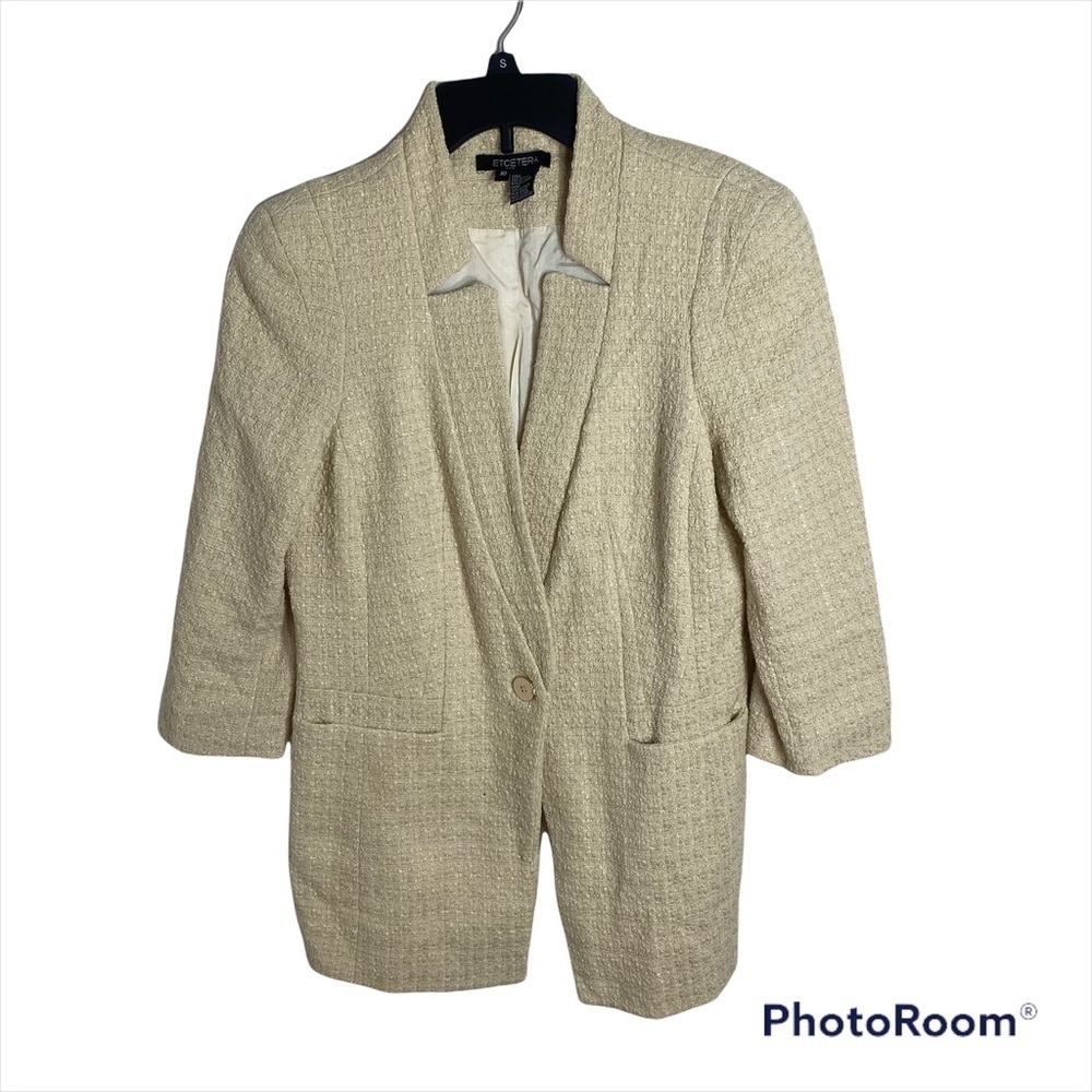 Etcetera Ivory Blazer Women’s Sz 10 Single Button Jacket